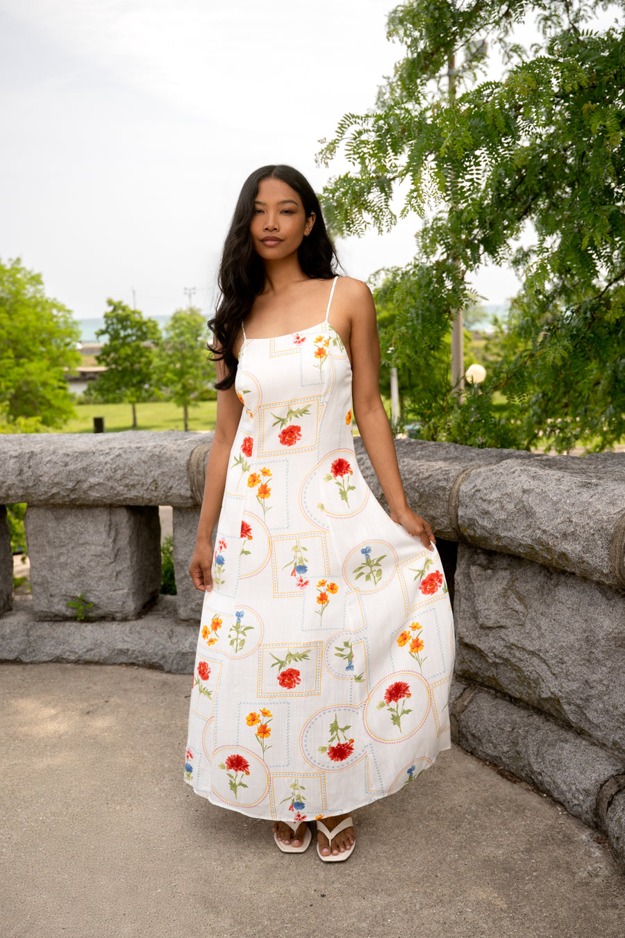 French Riviera Floral Dress