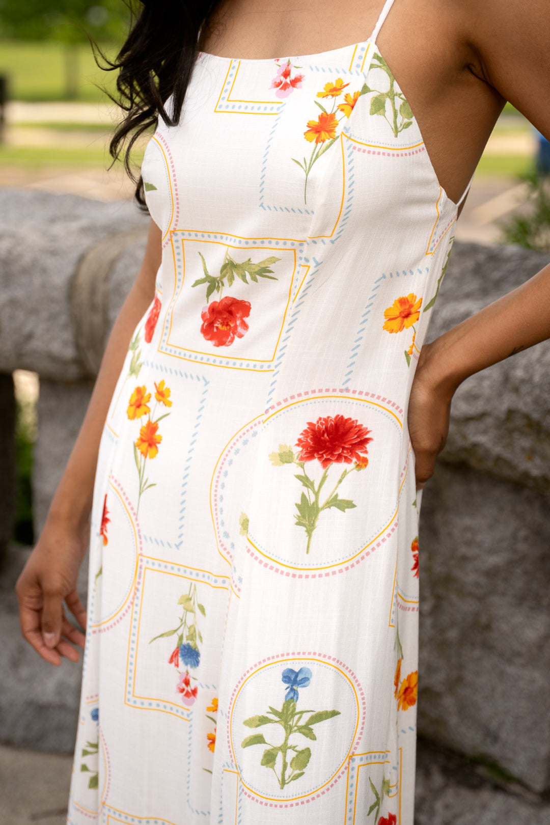 French Riviera Floral Dress