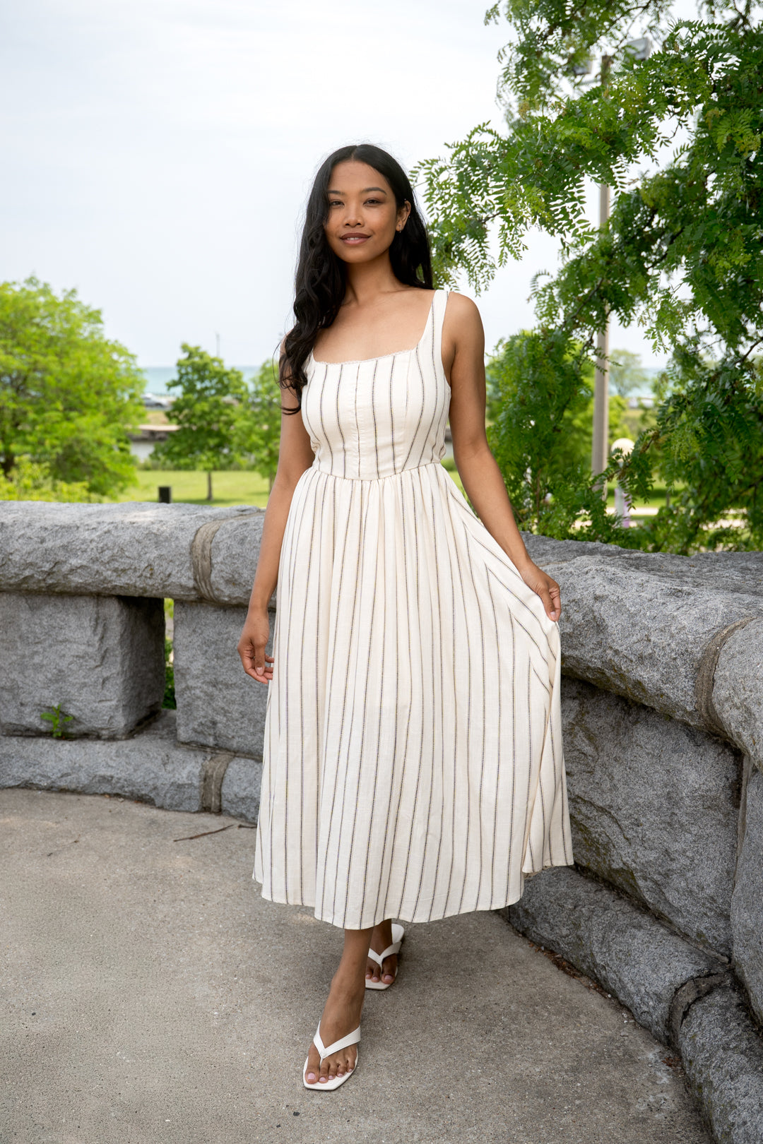 Willow Stripe Midi Dress