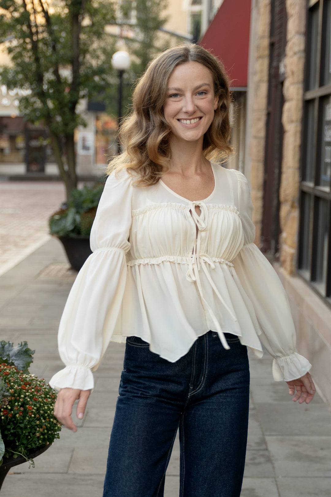 Geneva Chiffon Bow Blouse