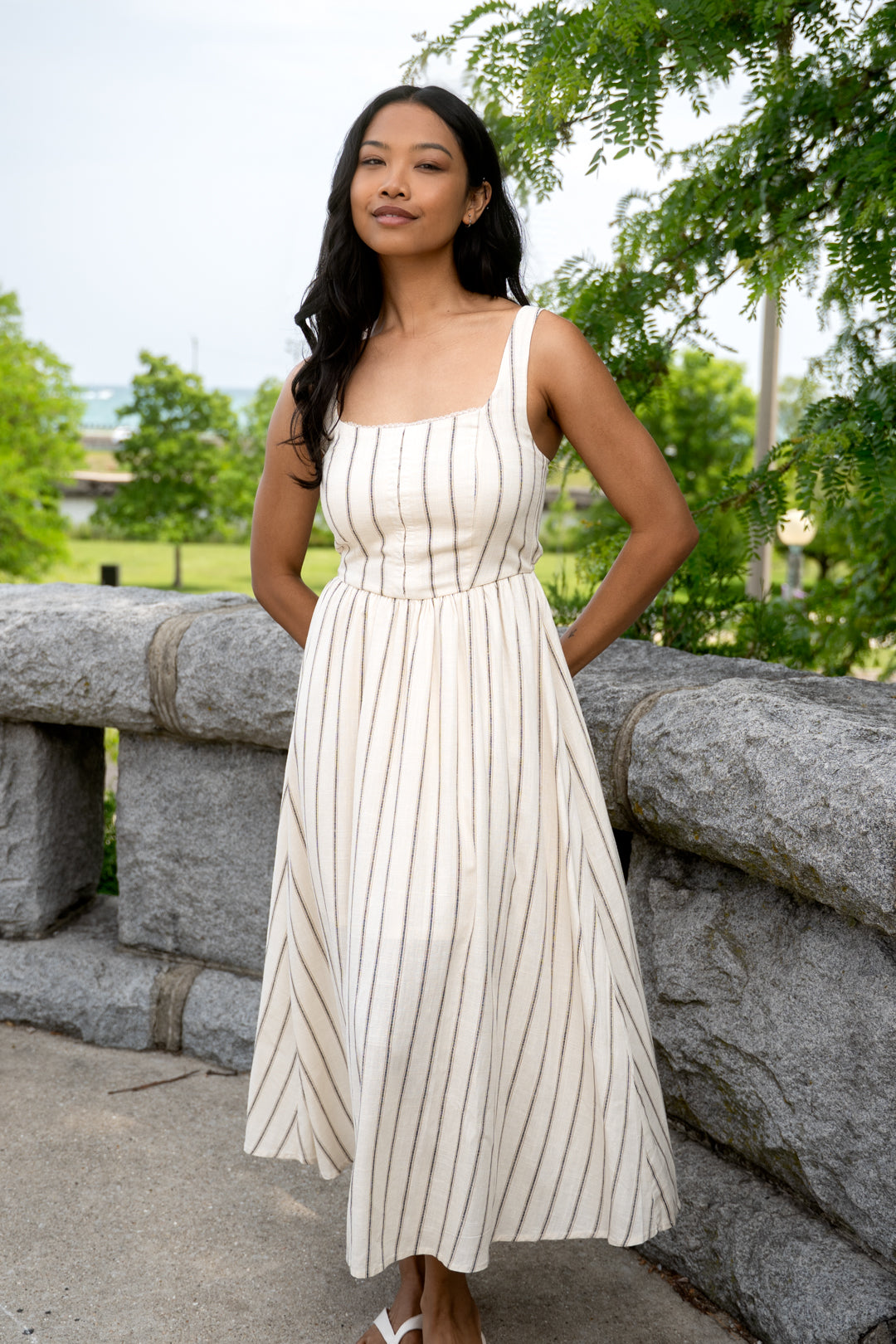 Willow Stripe Midi Dress
