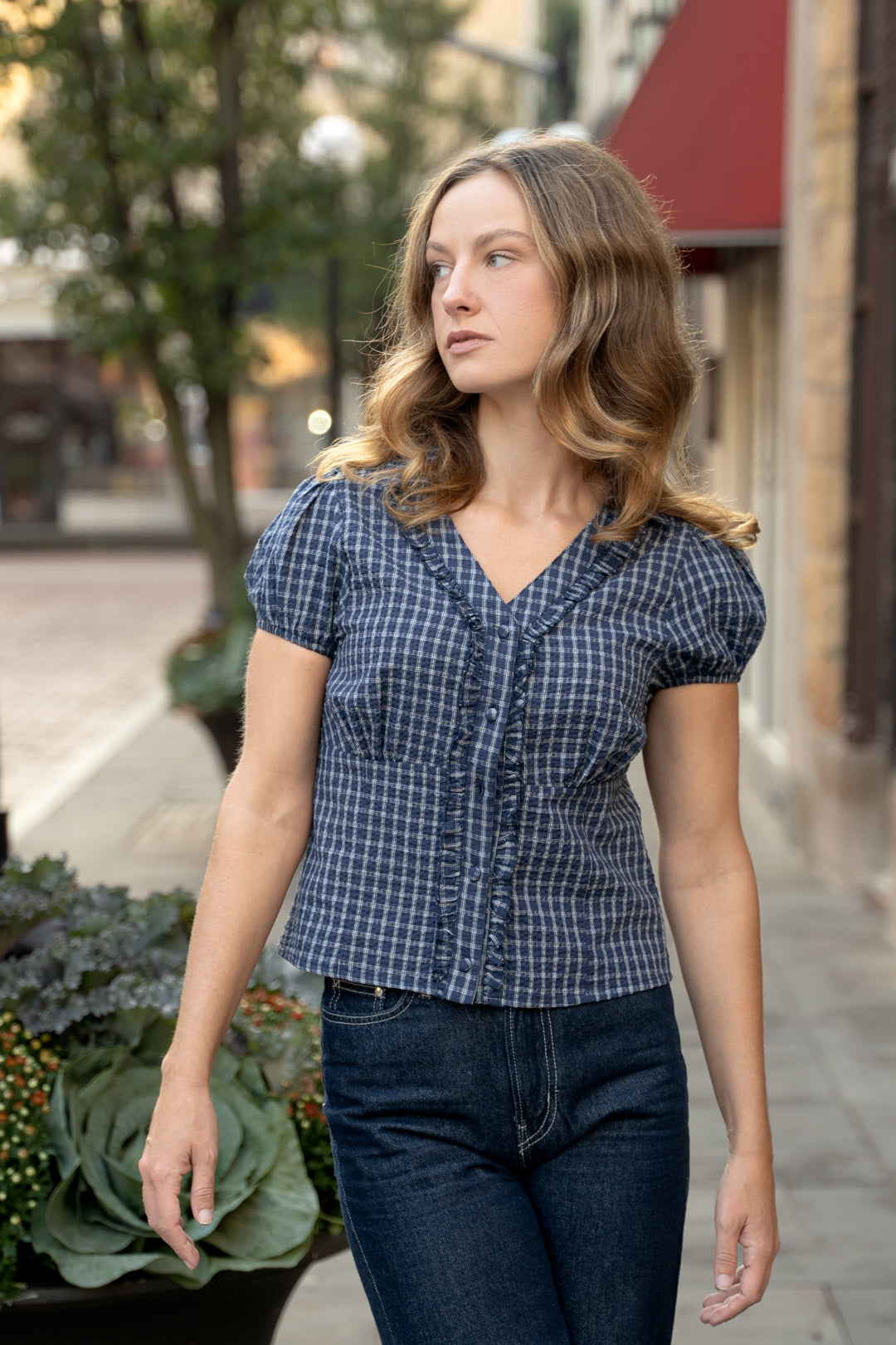 Oxford Plaid Top