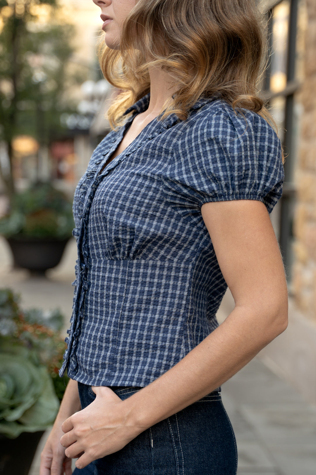 Oxford Plaid Top