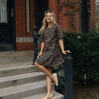 Milan 2-Way Leopard Print Ruffled Mini Dress