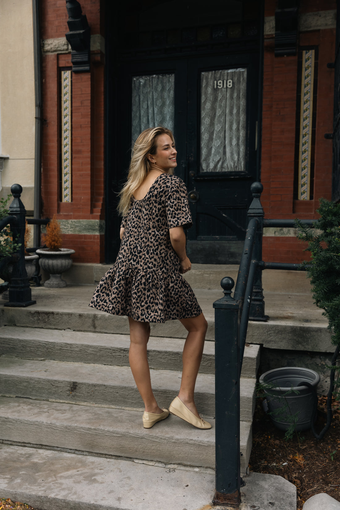 Milan 2-Way Leopard Print Ruffled Mini Dress