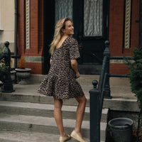 Milan 2-Way Leopard Print Ruffled Mini Dress