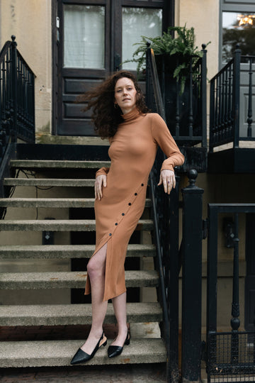 Prague Long Sleeve Turtleneck Dress