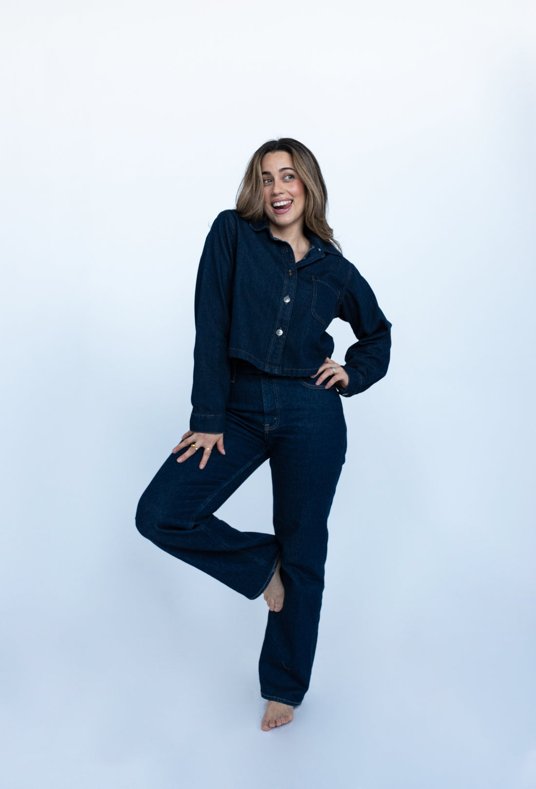 SoHo Cropped Denim Shirt Jacket