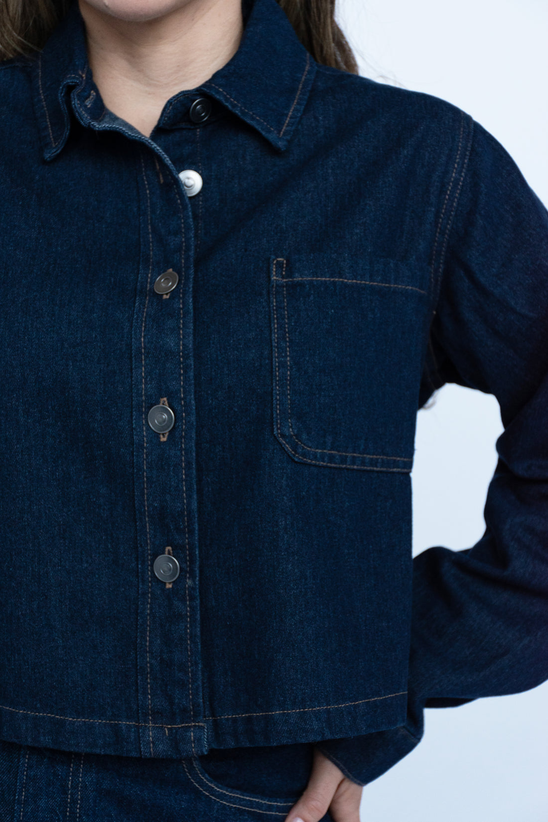 SoHo Cropped Denim Shirt Jacket