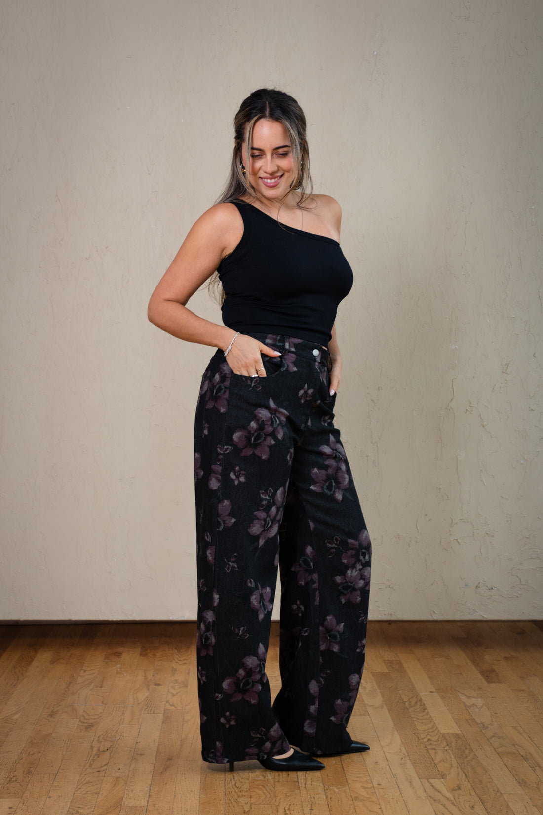 Savannah Floral Barrel Jeans