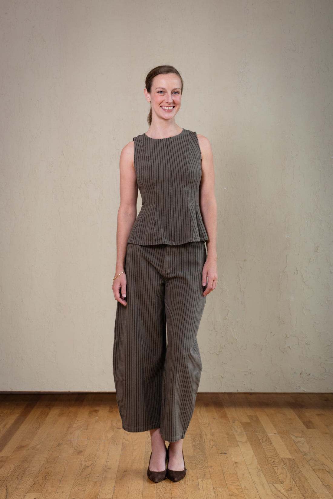 Verona Stripe Peplum Set