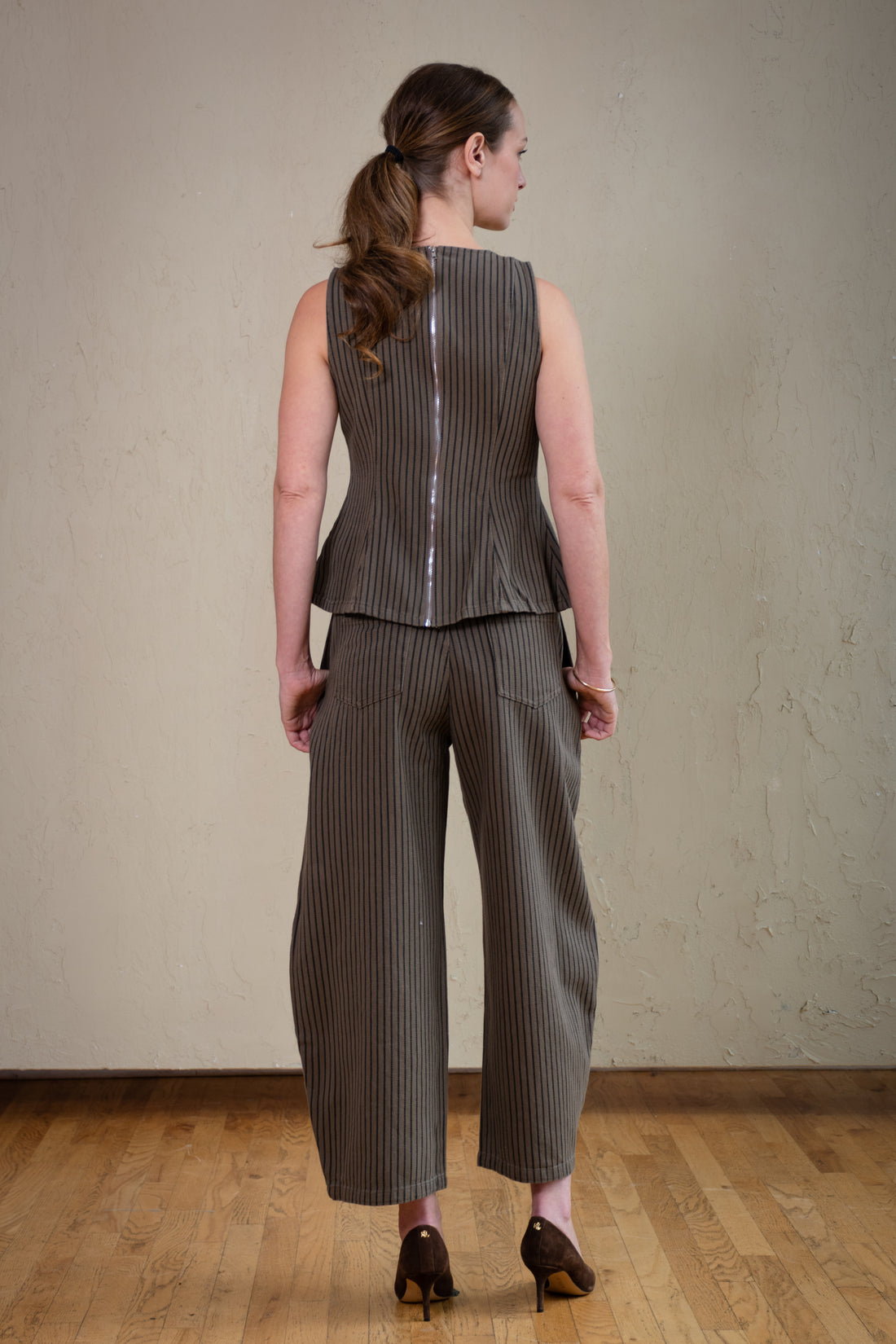 Verona Stripe Peplum Set