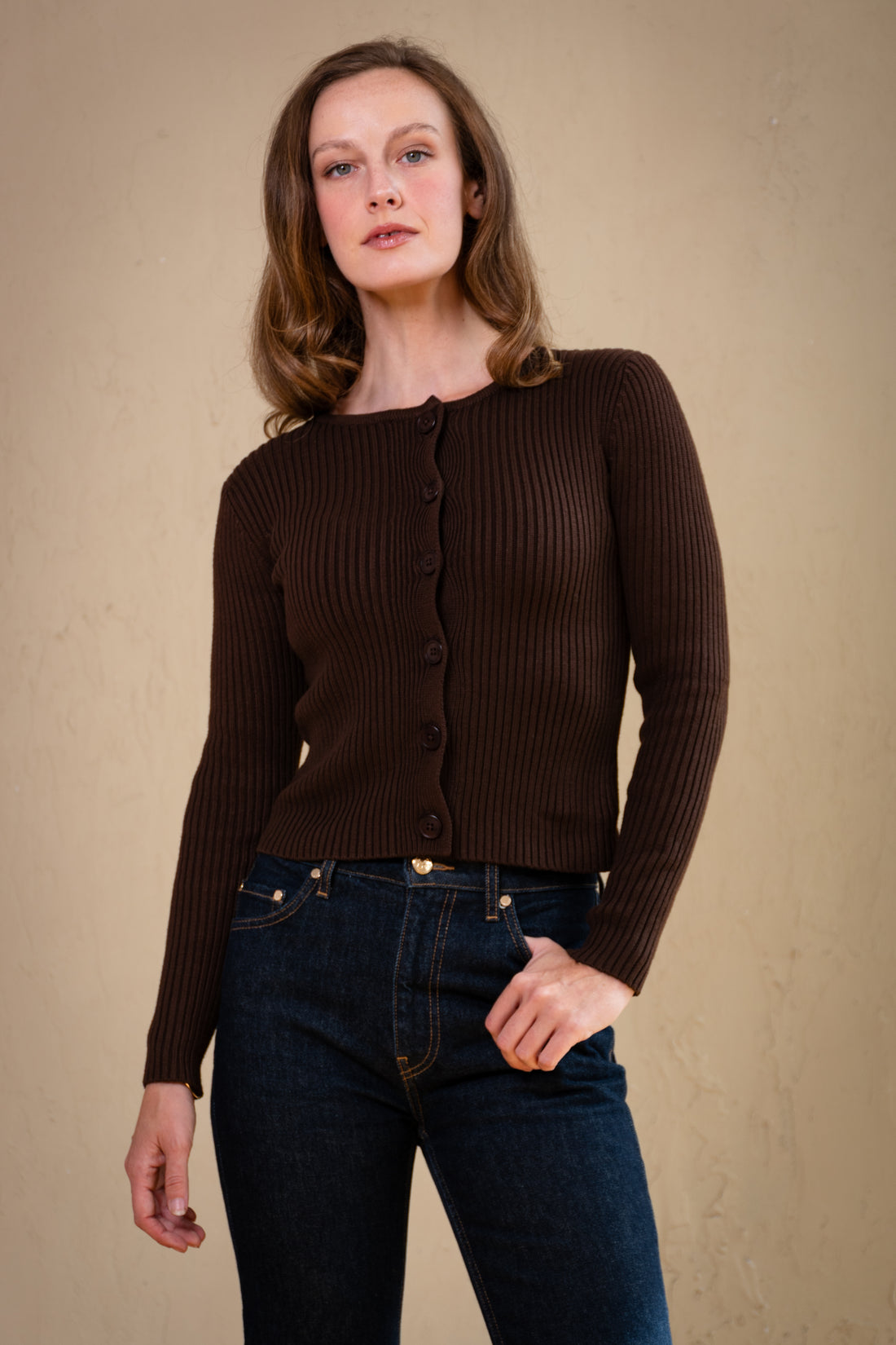 Stella  Faux Fur Collar Cardigan