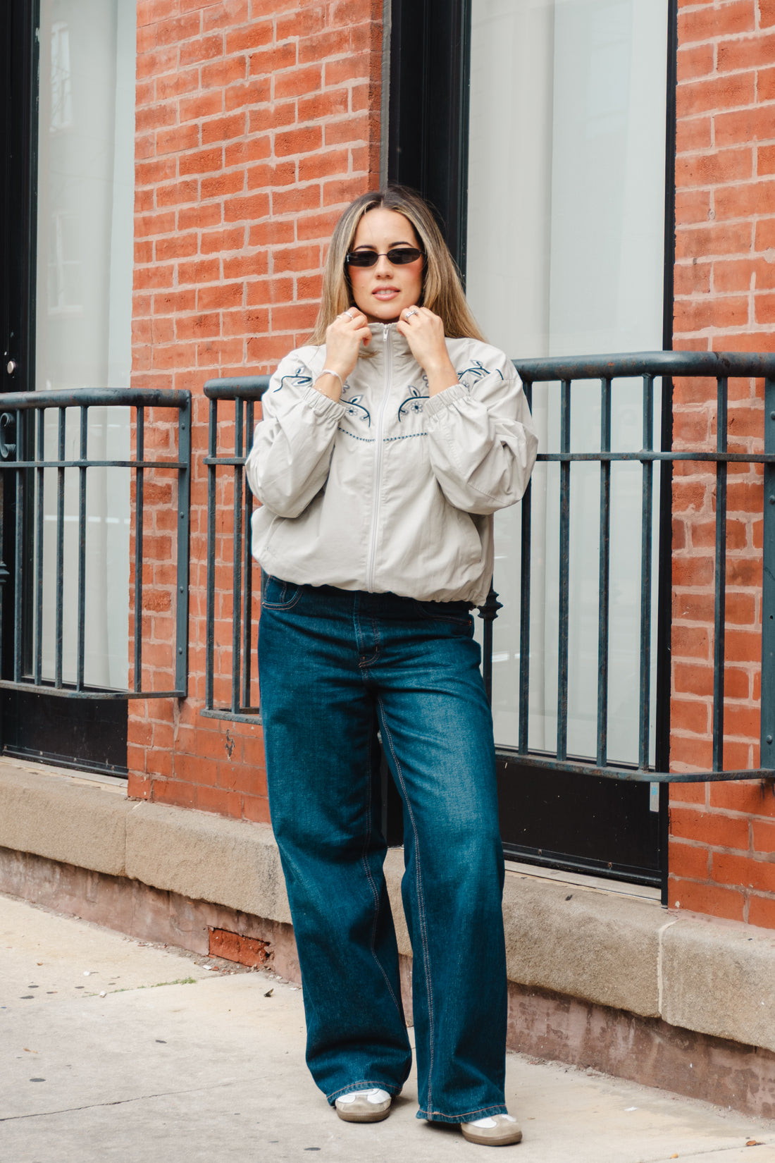 Noel Floral Embroidered Windbreaker