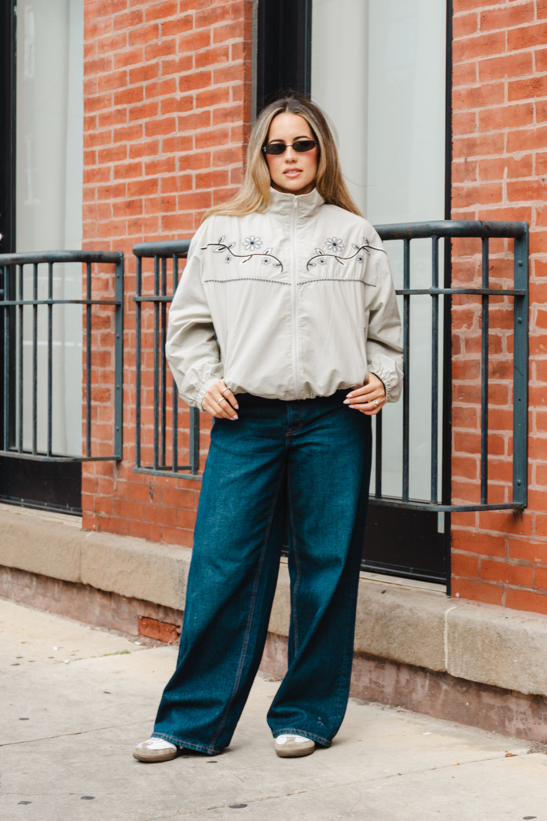 Noel Floral Embroidered Windbreaker