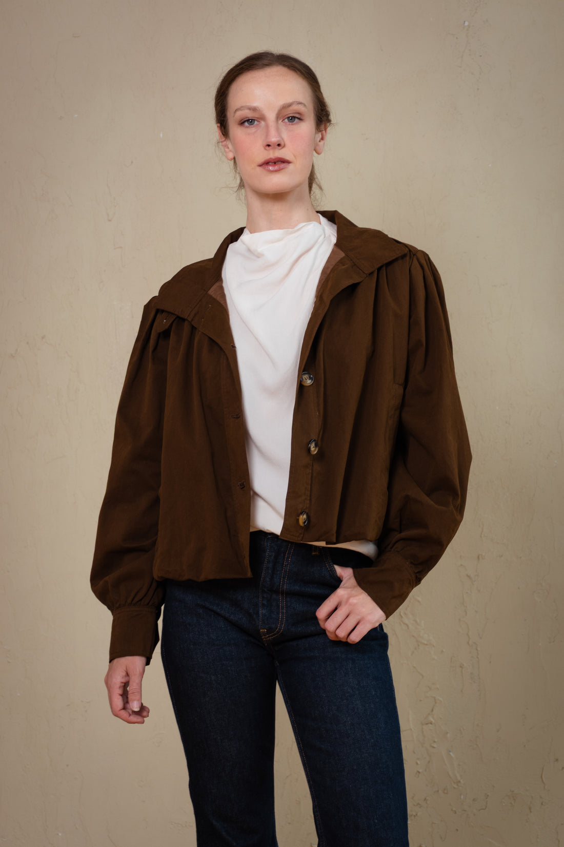 Geneva Funnel Neck Bomber Jacket
