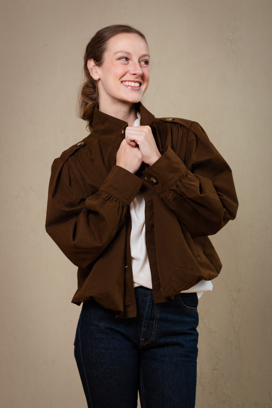 Geneva Funnel Neck Bomber Jacket