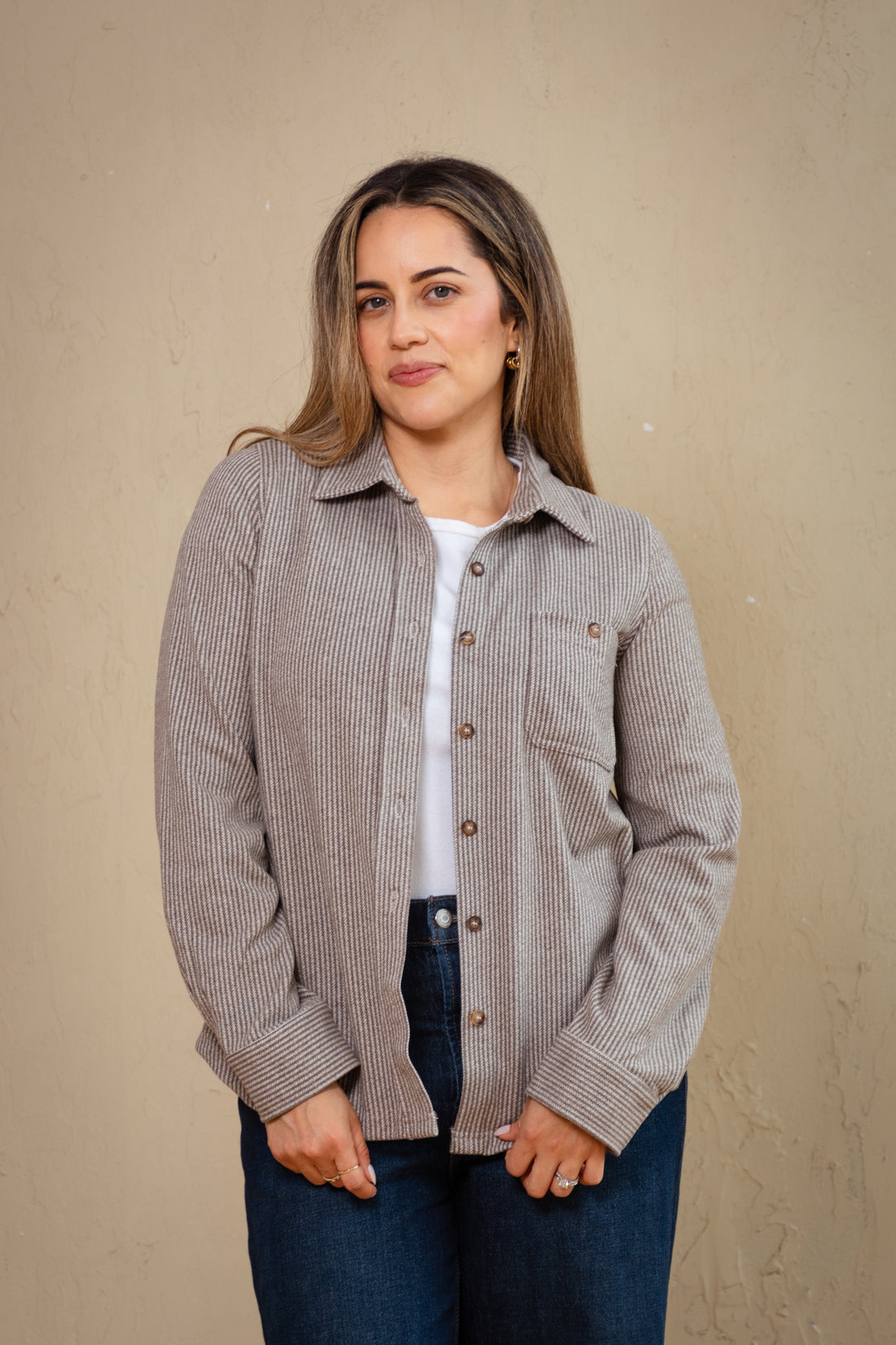 Cami Stripe Button-Up Shirt