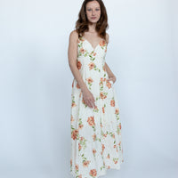 Alessia Embroidered Backless Maxi Dress