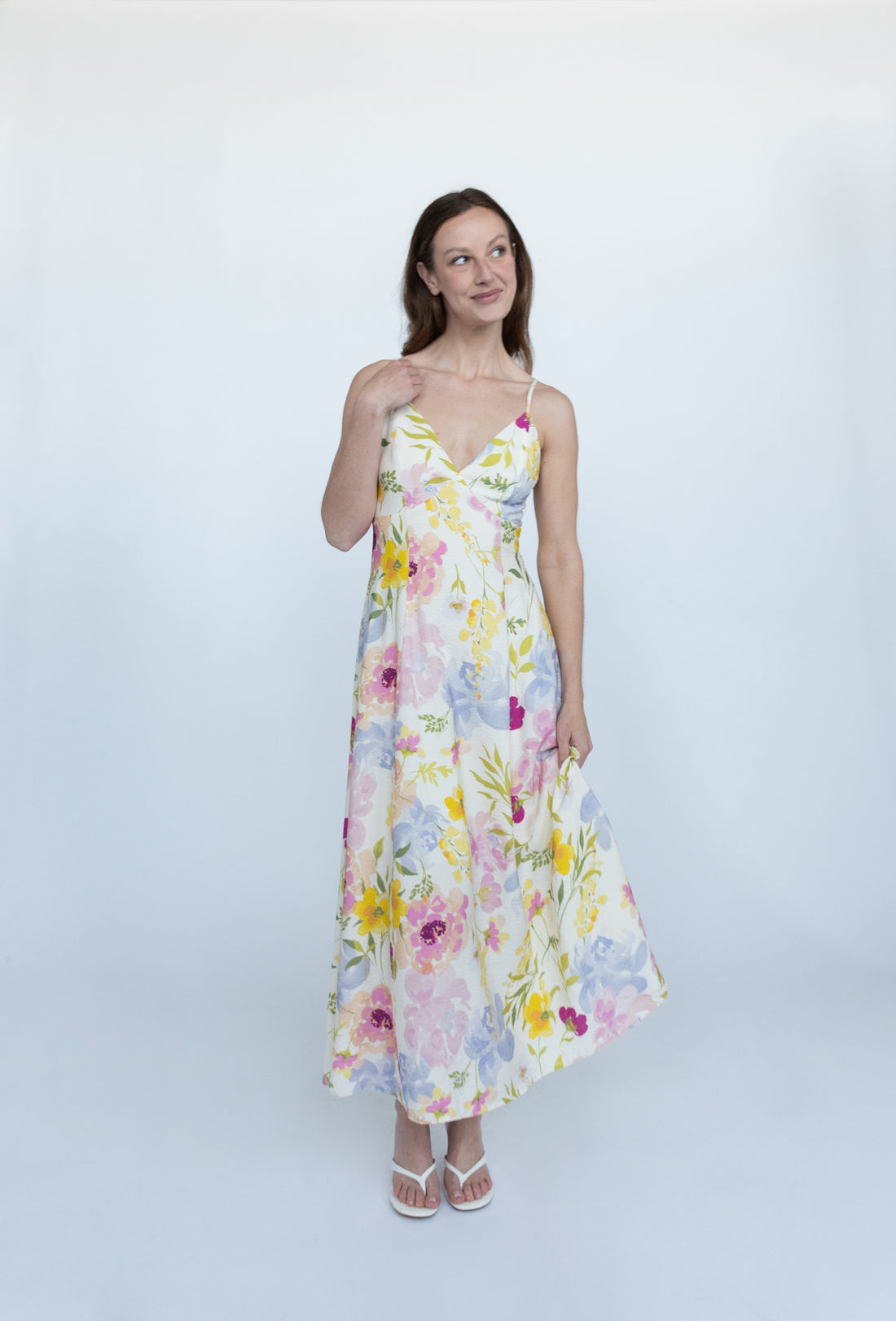 Valencia Backless Floral Maxi Dress