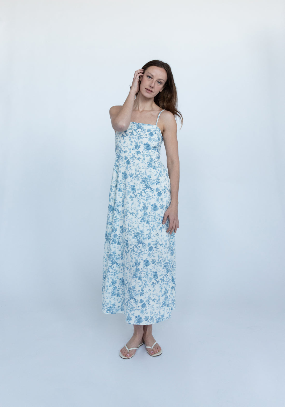 Maris Watercolor Floral Midi Dress