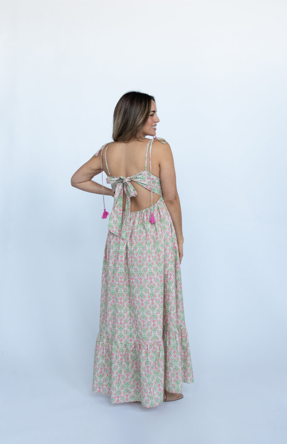 Isolde Tassel Tie Midi Dress