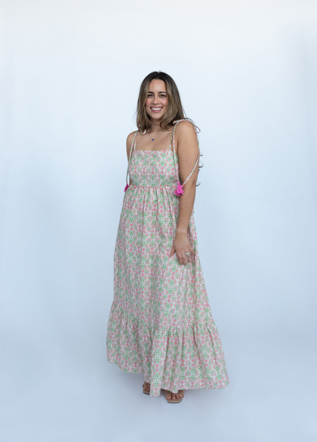 Isolde Tassel Tie Midi Dress