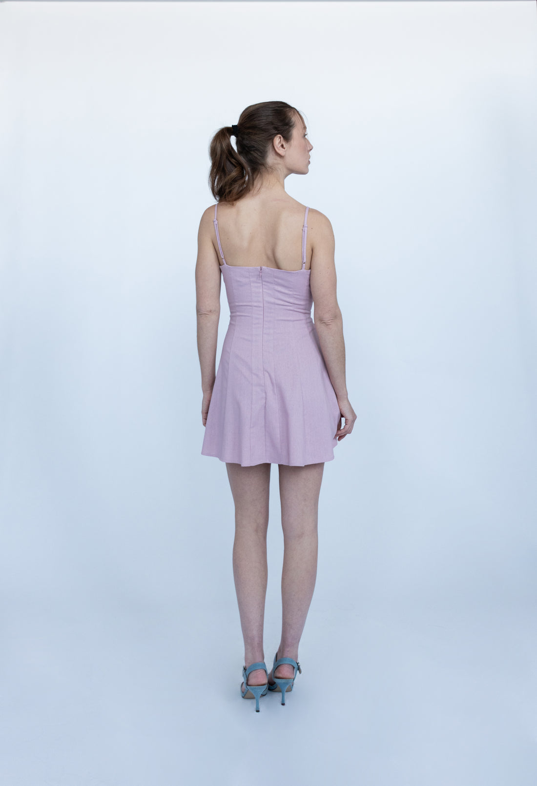 pink mini flare dress Maren Fit & Flare Pink Mini Dress