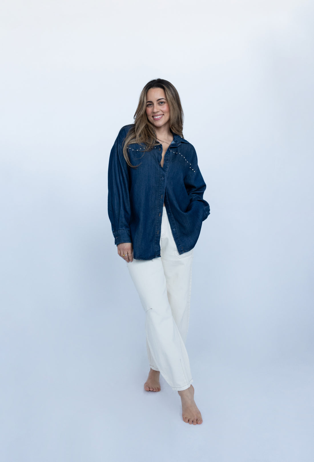 Adeline Studded Denim Shirt