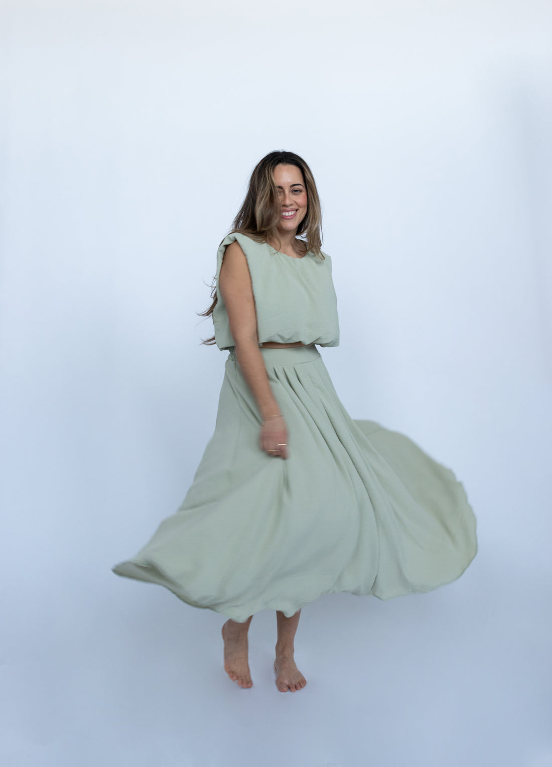 Fern Balloon Crop Top (set)