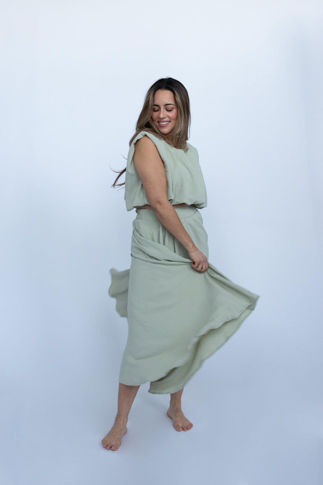 Fern Balloon Crop Top (set)