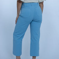 Azure Linen Blend Ankle Pants