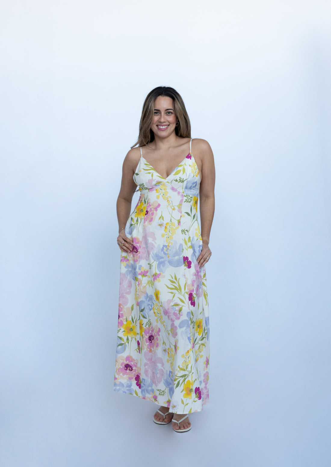 Valencia Backless Floral Maxi Dress