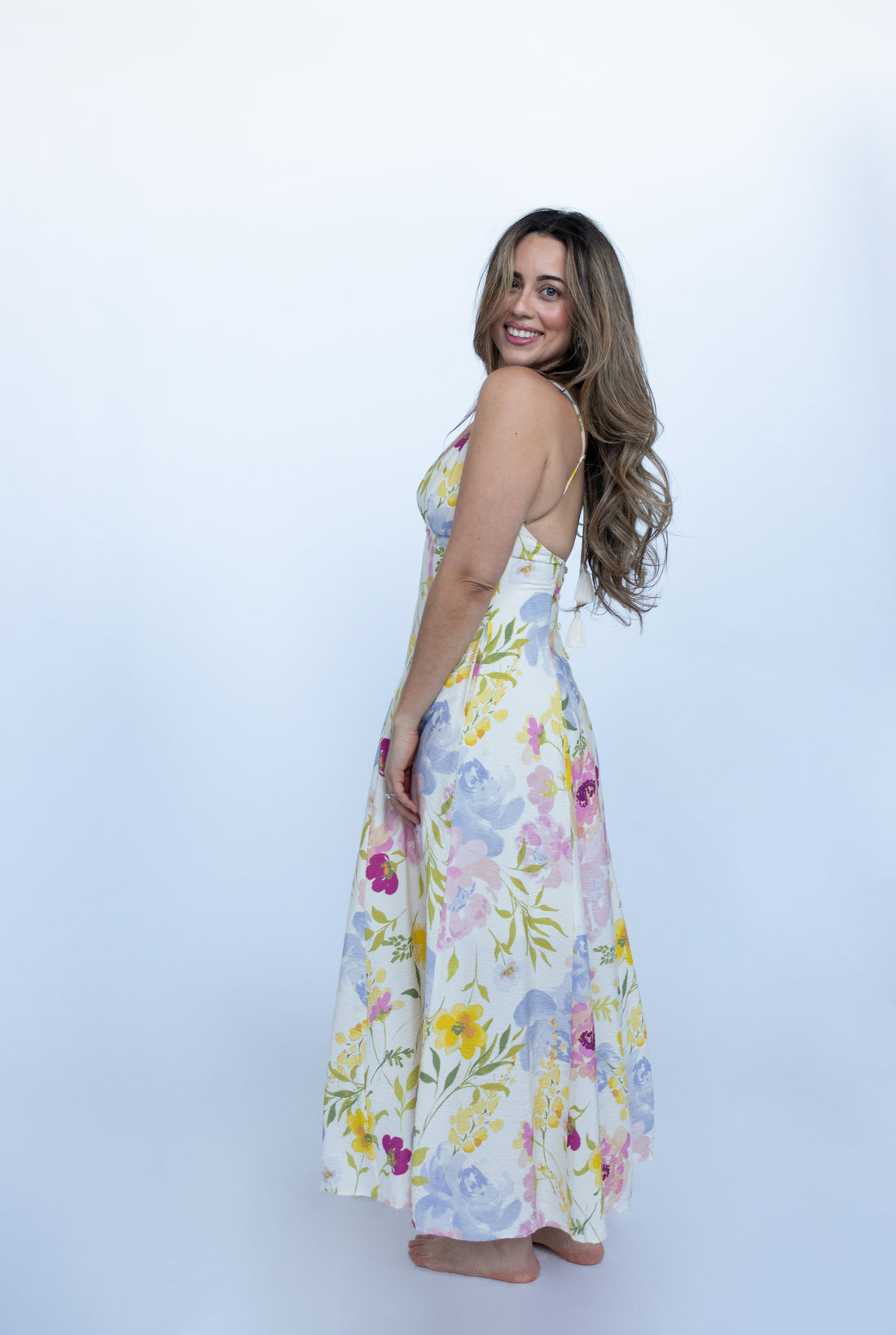 Valencia Backless Floral Maxi Dress