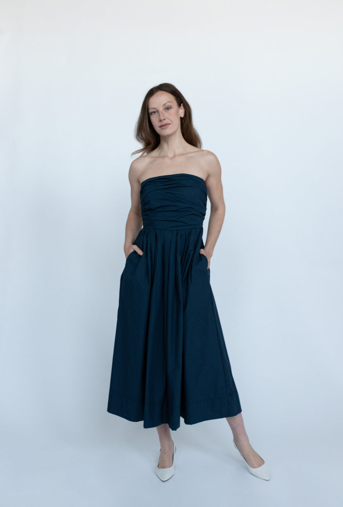Juliette Navy Midi Dress