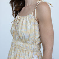Coralie Embroidered Stripe Midi Dress