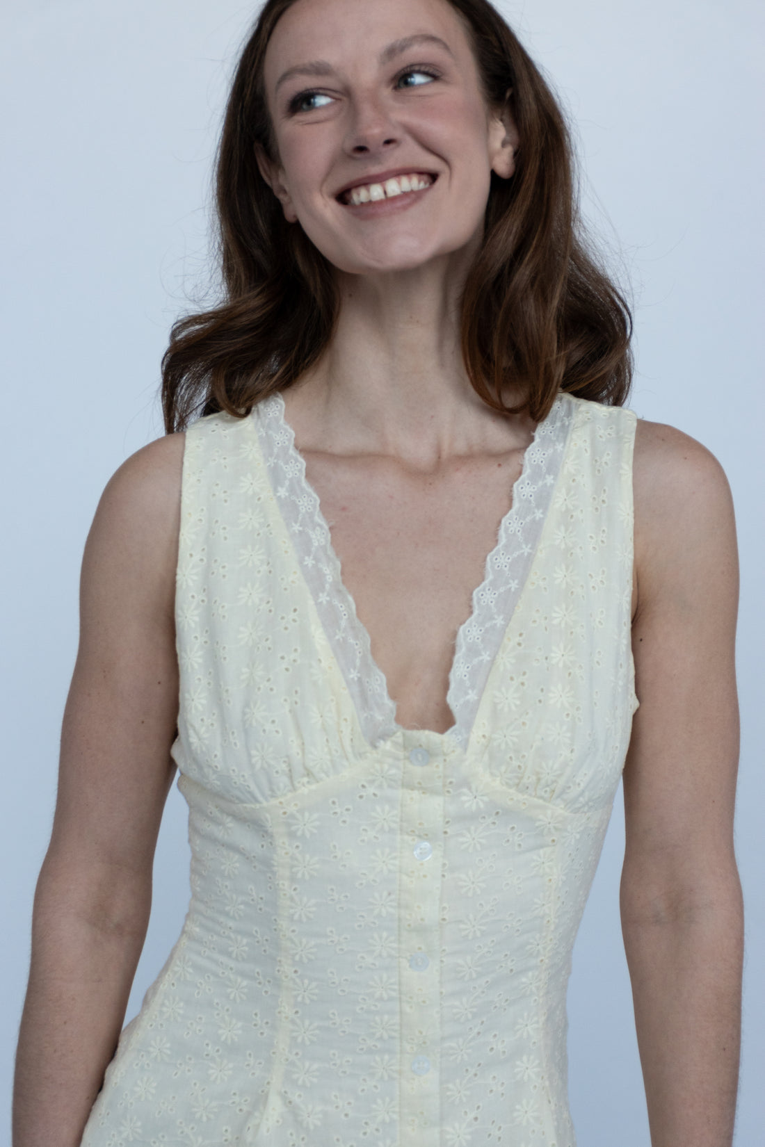 Lumi Butter Eyelet Mini Dress