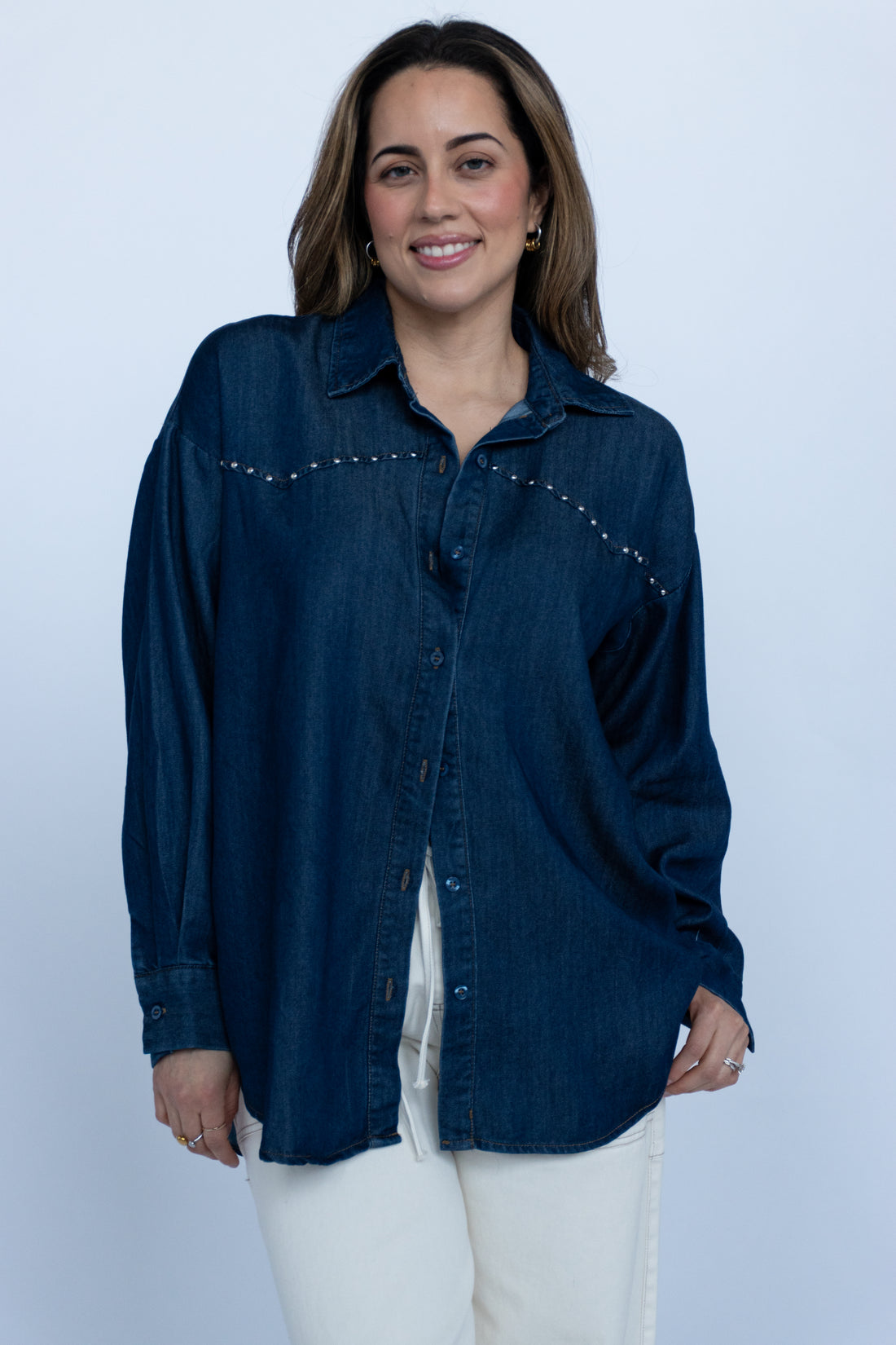 Adeline Studded Denim Shirt