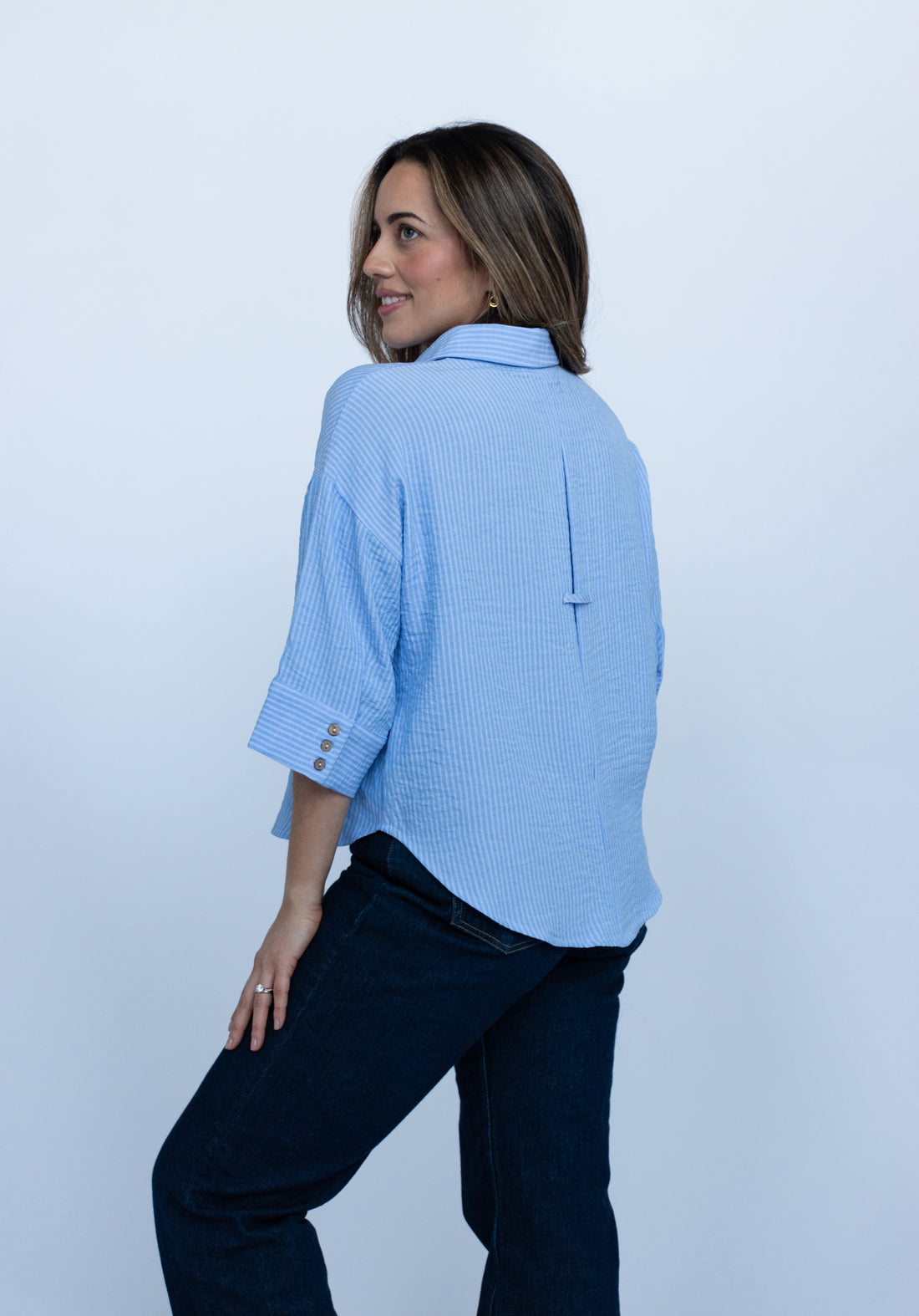 Delphine Stripe Button Down Shirt