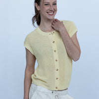 Melina Butter Yellow Sleeveless Cardigan