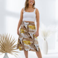 Michaela Midi Tropical Print Skirt