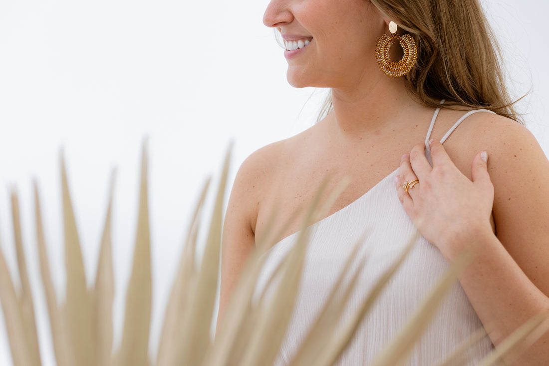 Crete Round Beaded Earrings