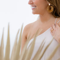 Crete Round Beaded Earrings