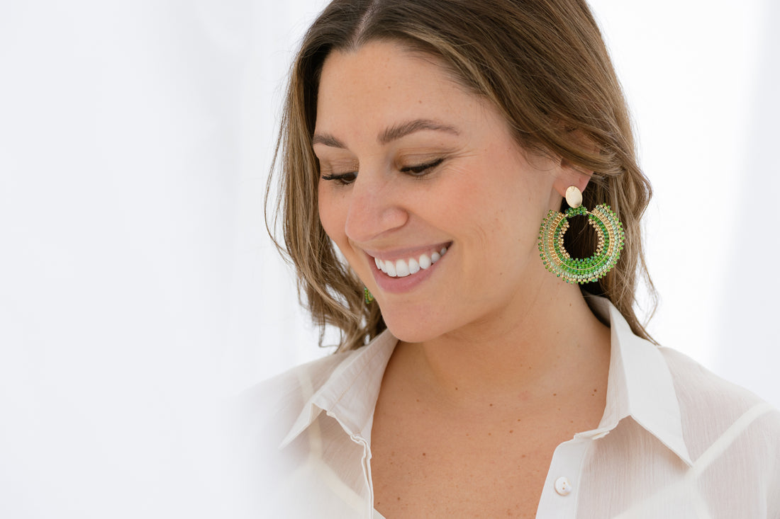 Crete Round Beaded Earrings