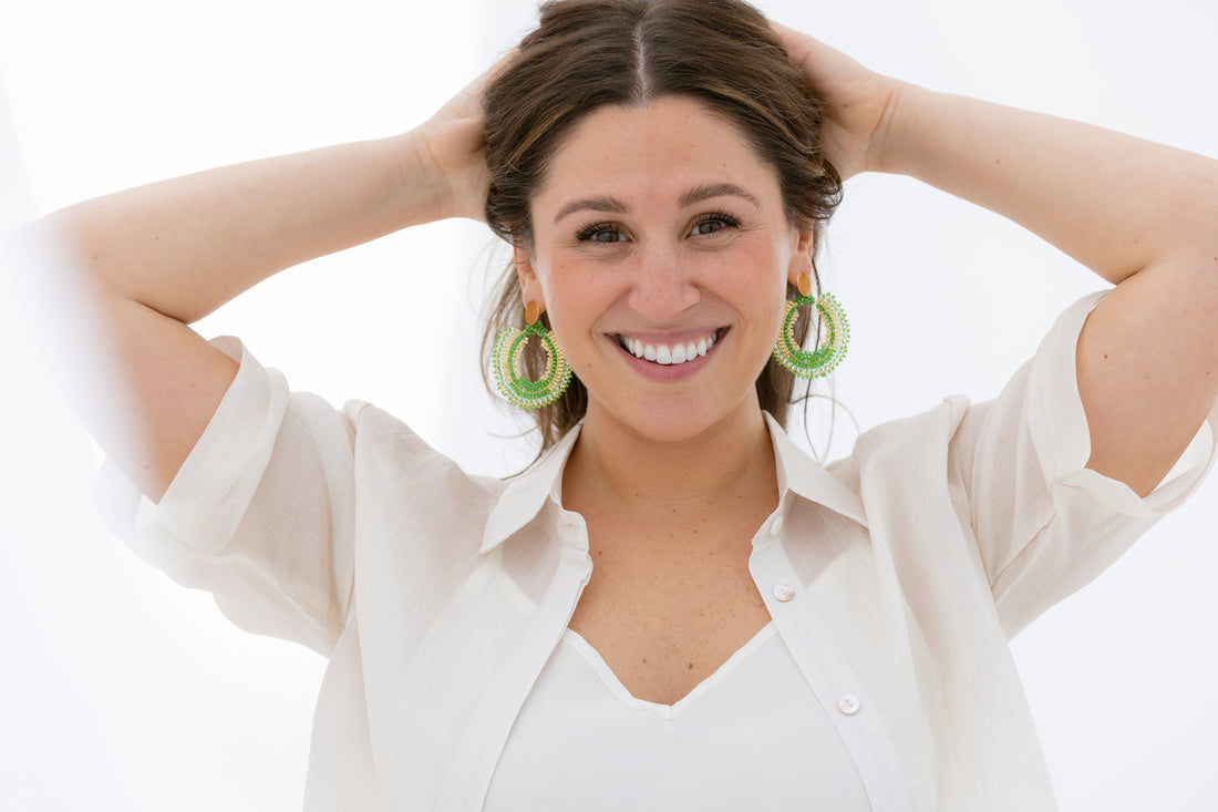 Crete Round Beaded Earrings