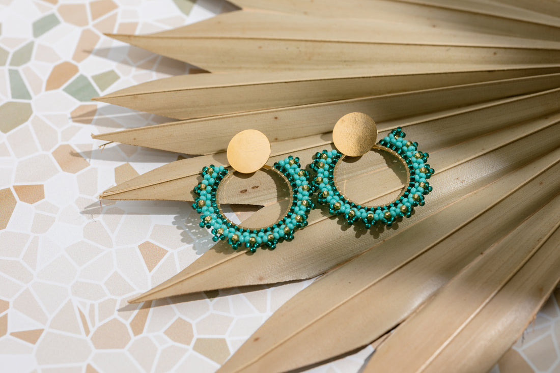 Bali Round Beaded Earrings