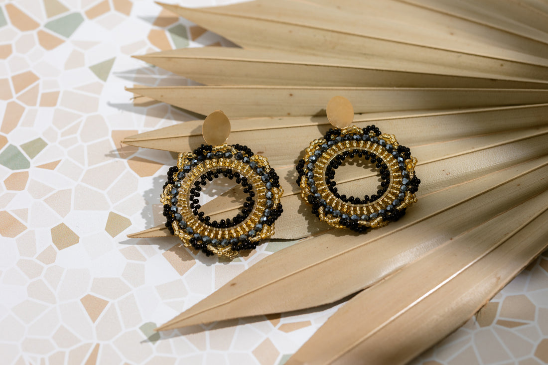 Capri Round Beaded Earrings