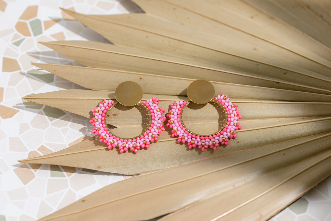 Bali Round Beaded Earrings