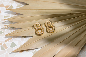 Ana Twisted Loop 24k Gold Plated Earrings