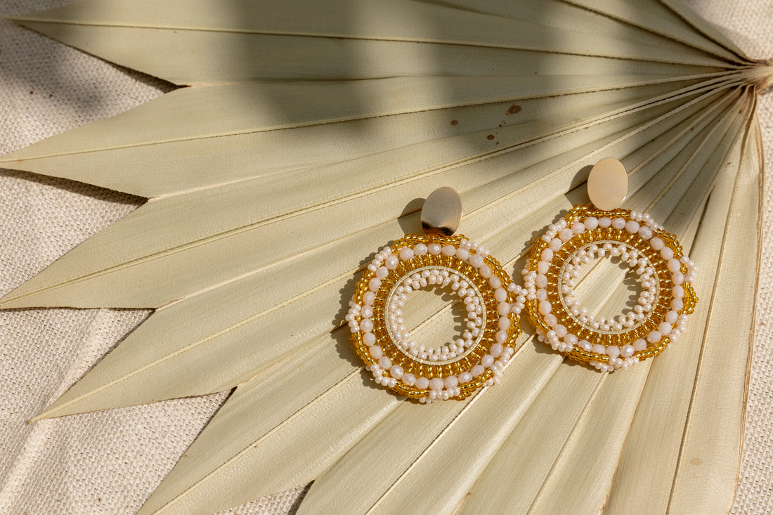 Capri Round Beaded Earrings